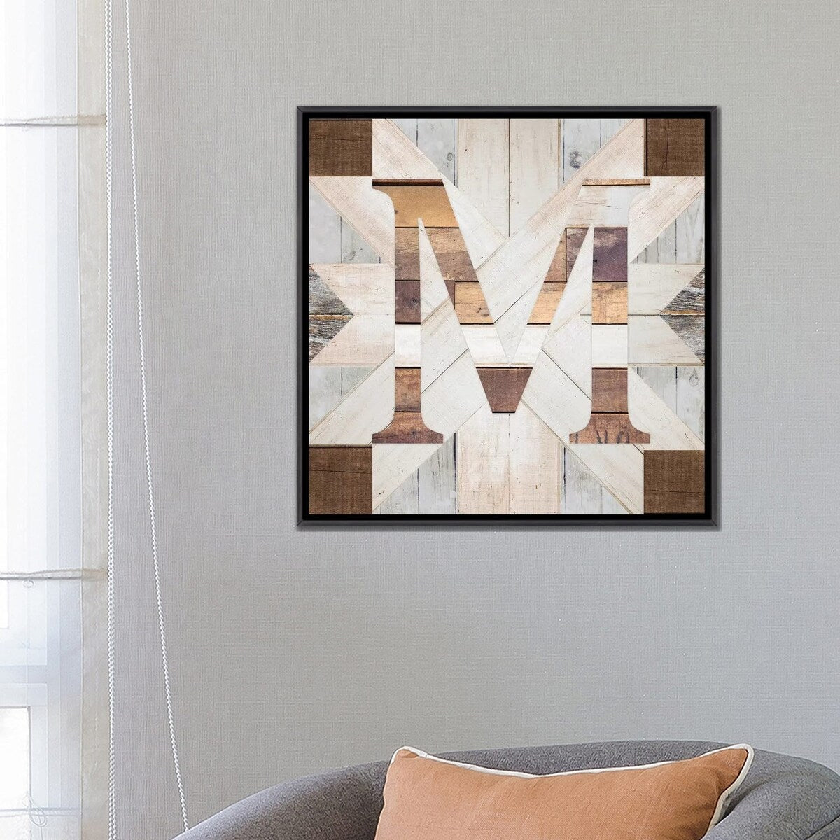 iCanvas "M" by Front Porch Pickins Framed