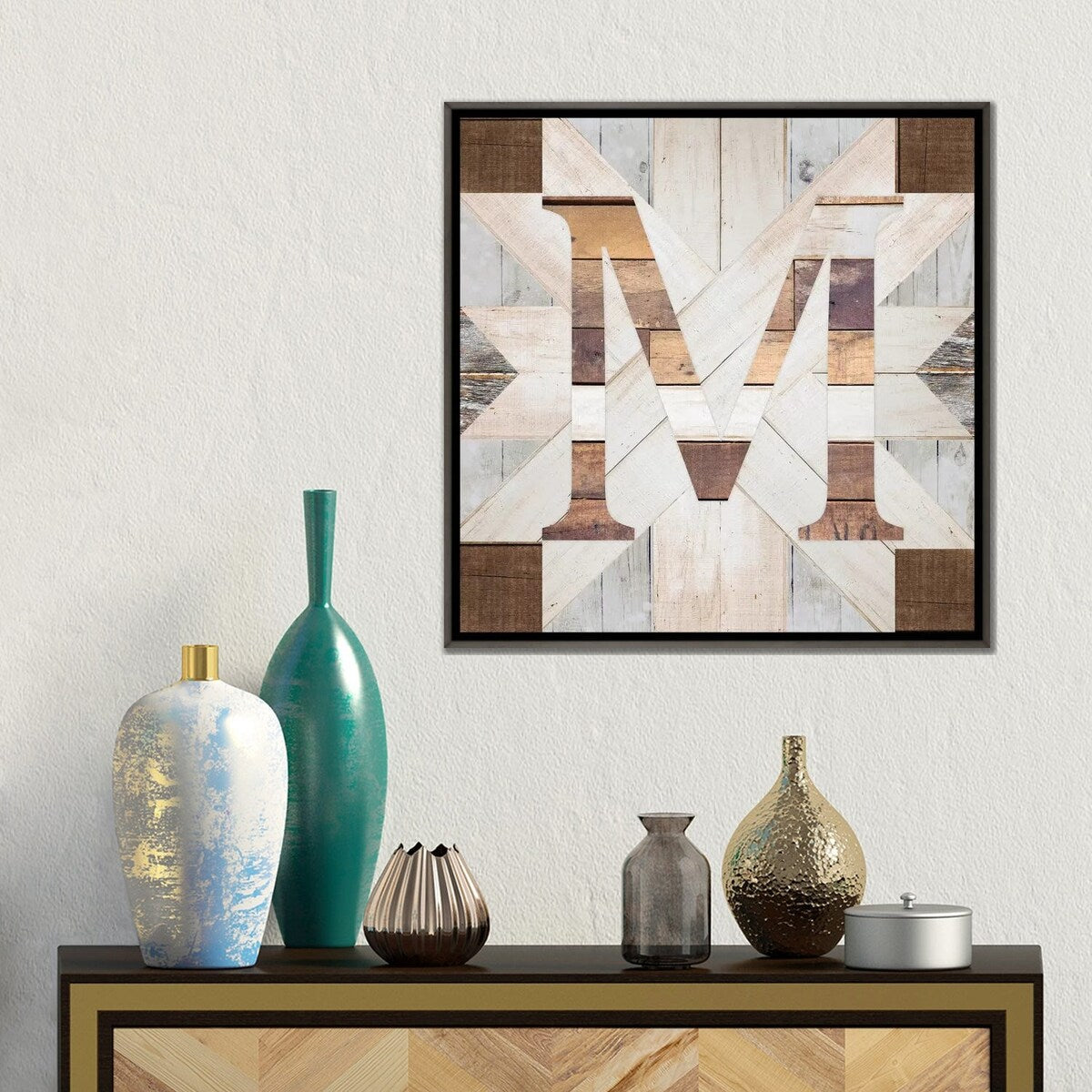 iCanvas "M" by Front Porch Pickins Framed
