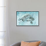 iCanvas "Mama and Baby Manatee" by Thomas Little Framed Canvas Print