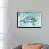 iCanvas "Mama and Baby Manatee" by Thomas Little Framed Canvas Print