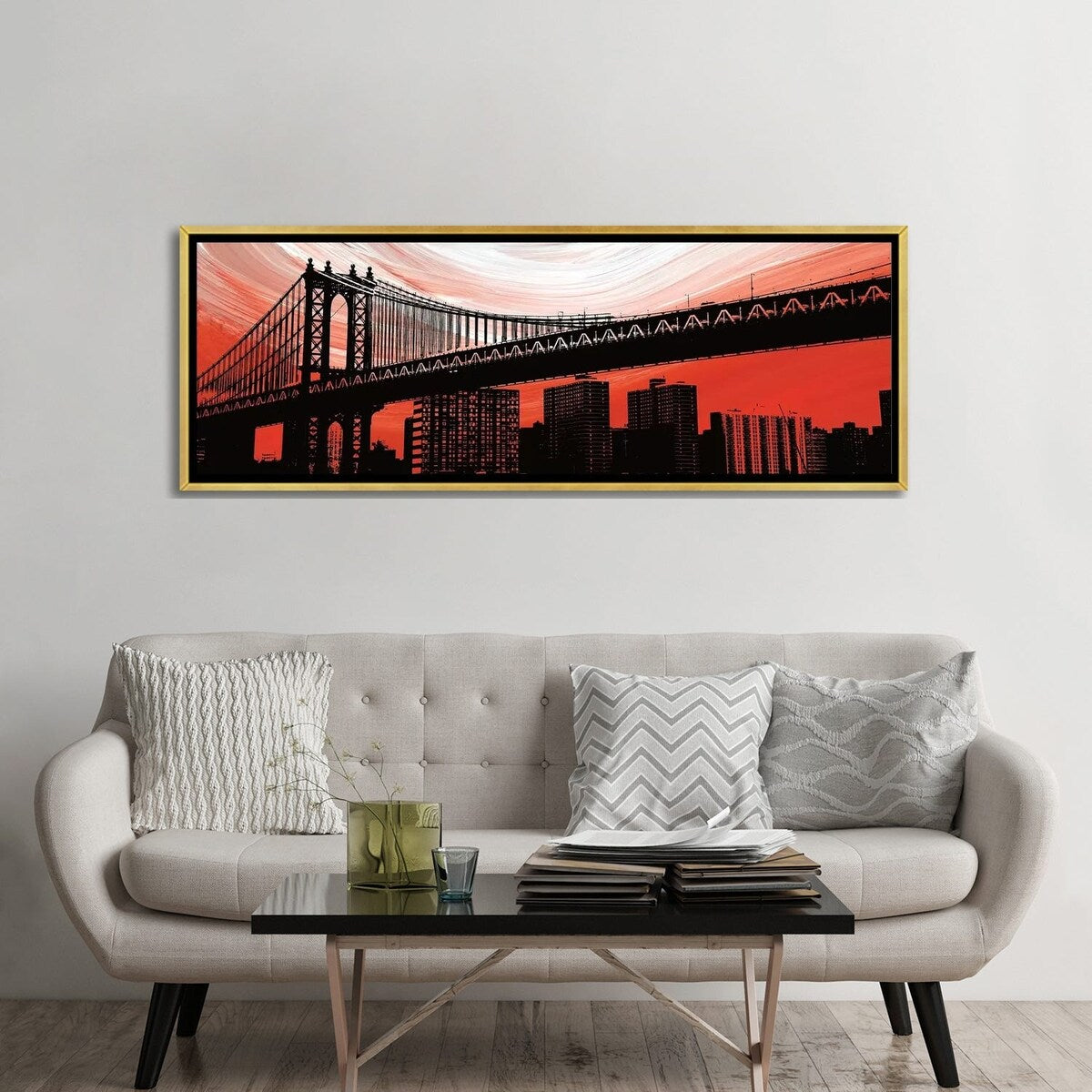 iCanvas "Manhattan Bridge Aura" by Erin Clark Framed