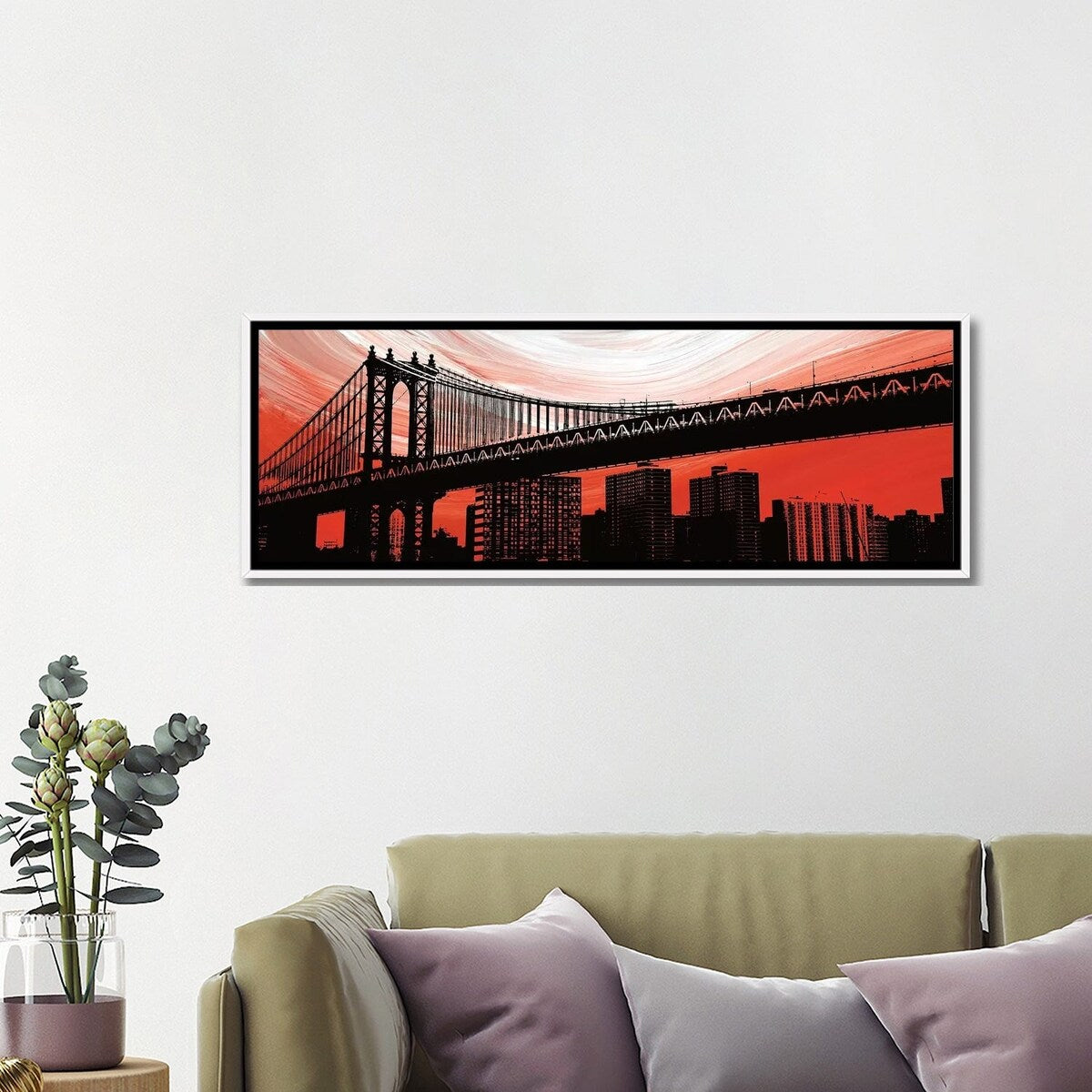 iCanvas "Manhattan Bridge Aura" by Erin Clark Framed