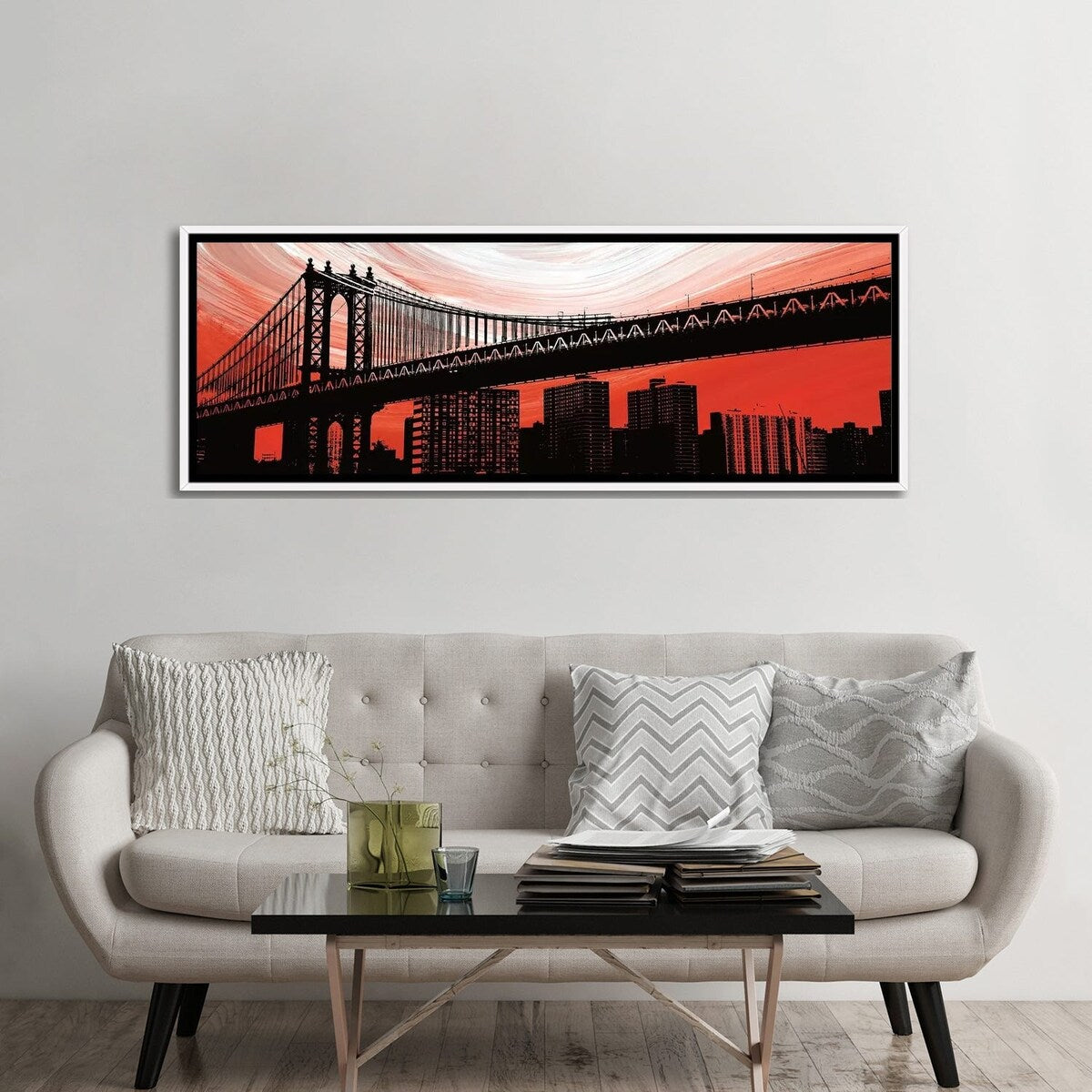 iCanvas "Manhattan Bridge Aura" by Erin Clark Framed