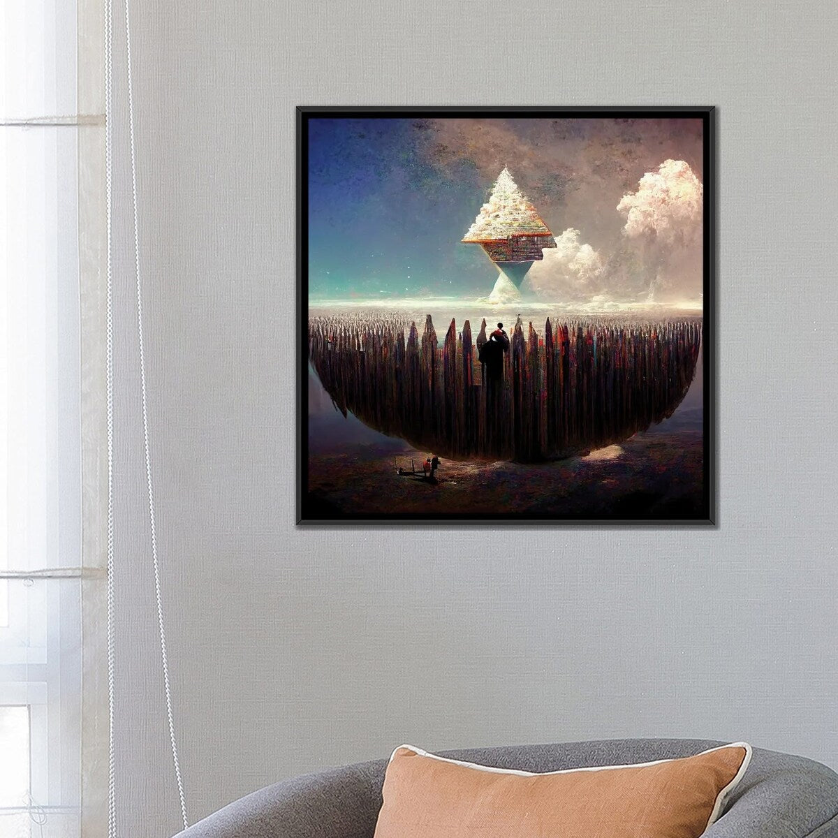 iCanvas "Mental Lumber And The Construction Of A Unified Theory I" by Graeme Cornies Framed