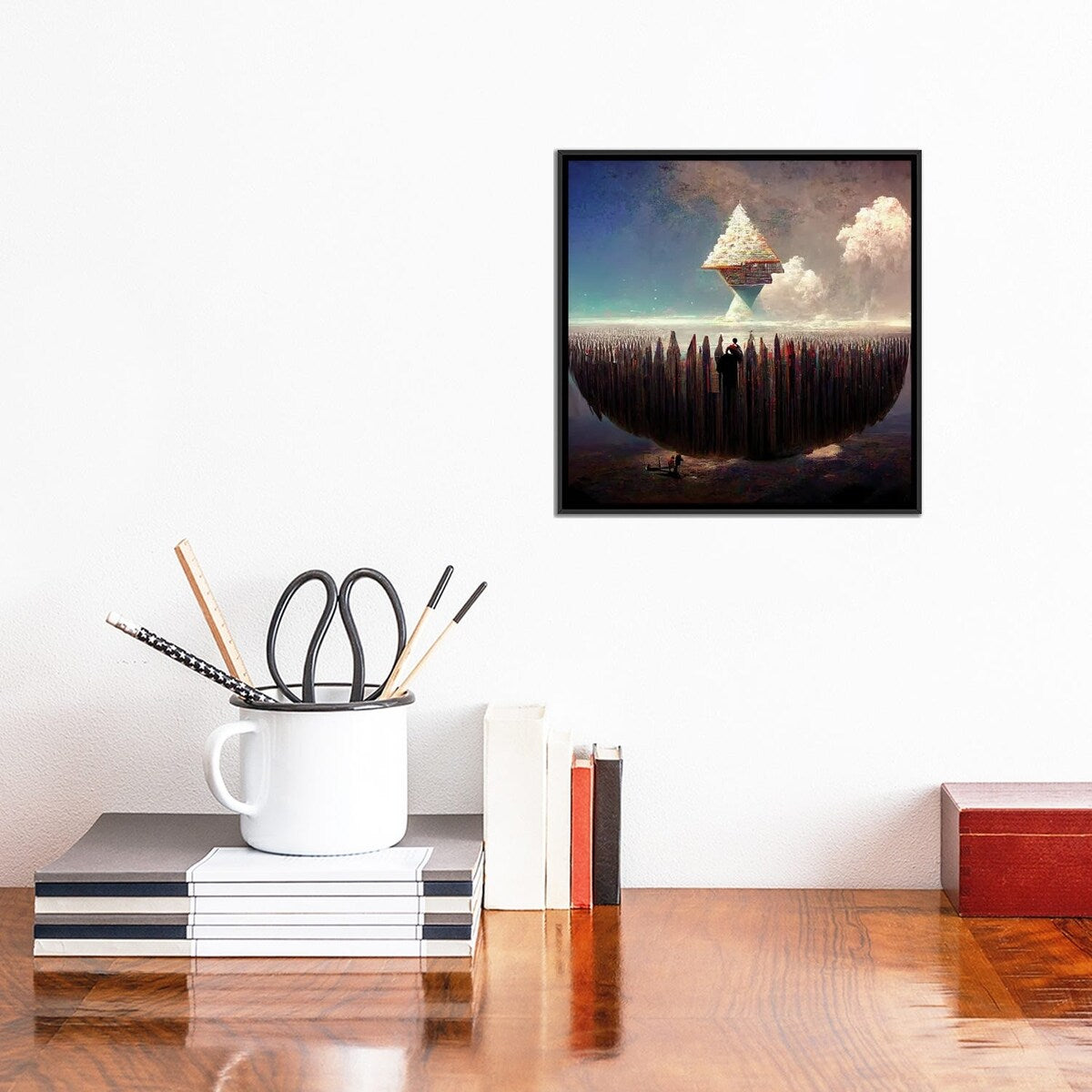 iCanvas "Mental Lumber And The Construction Of A Unified Theory I" by Graeme Cornies Framed