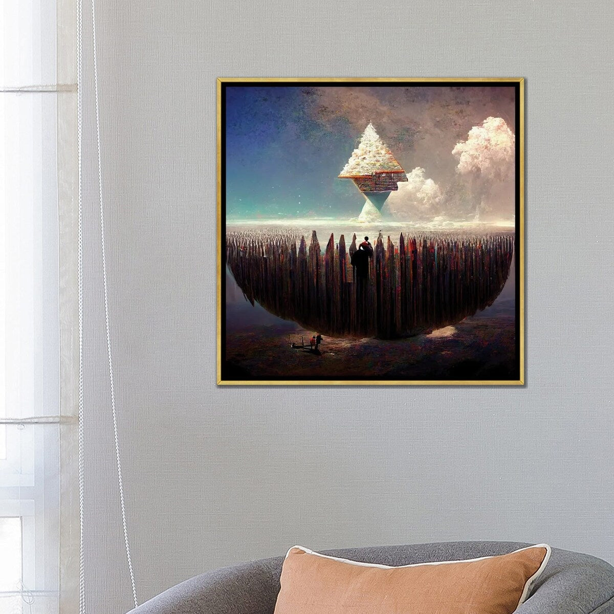 iCanvas "Mental Lumber And The Construction Of A Unified Theory I" by Graeme Cornies Framed