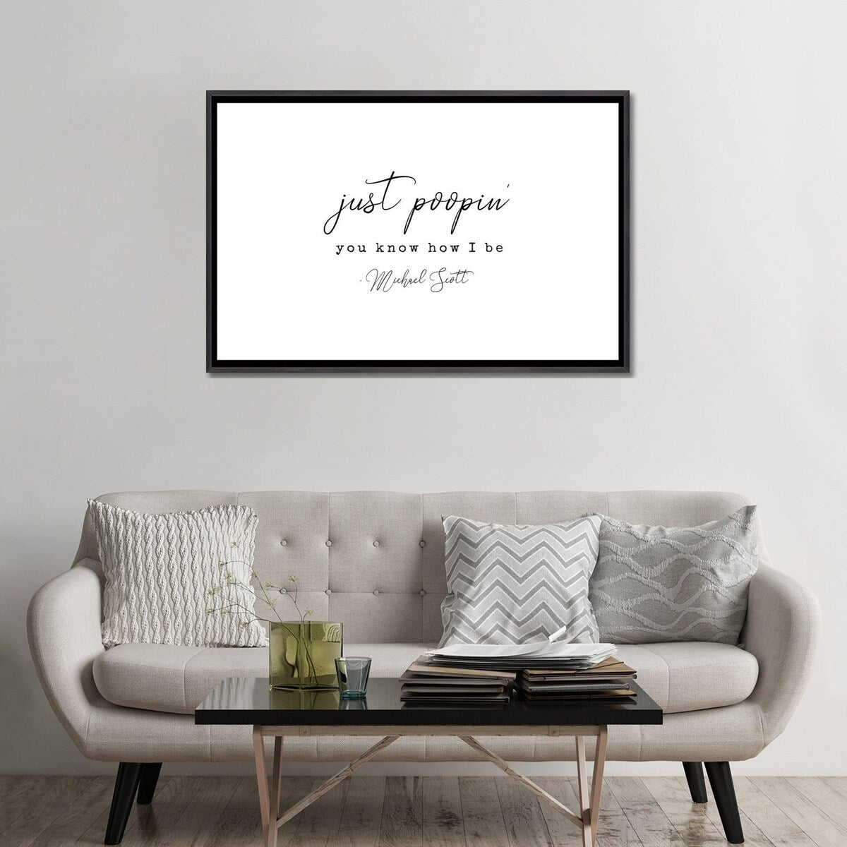 iCanvas "Michael Scott Bathroom Decor Quote" by Kharin Hanes Framed