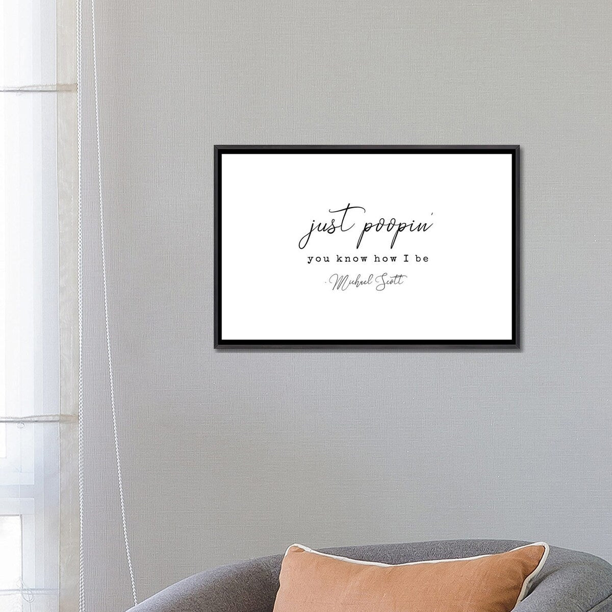 iCanvas "Michael Scott Bathroom Decor Quote" by Kharin Hanes Framed