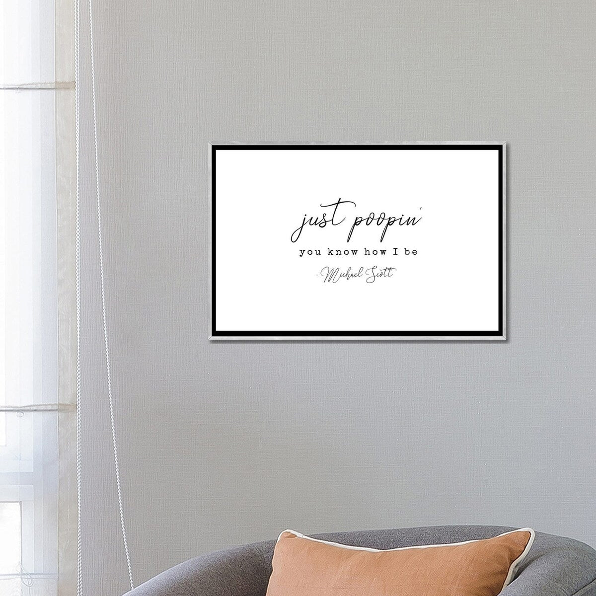 iCanvas "Michael Scott Bathroom Decor Quote" by Kharin Hanes Framed