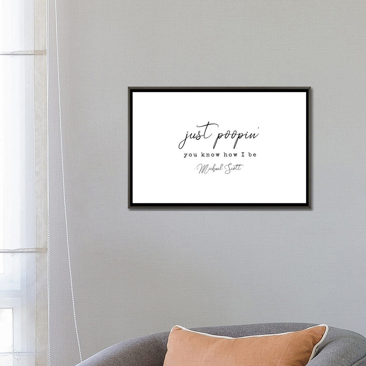 iCanvas "Michael Scott Bathroom Decor Quote" by Kharin Hanes Framed