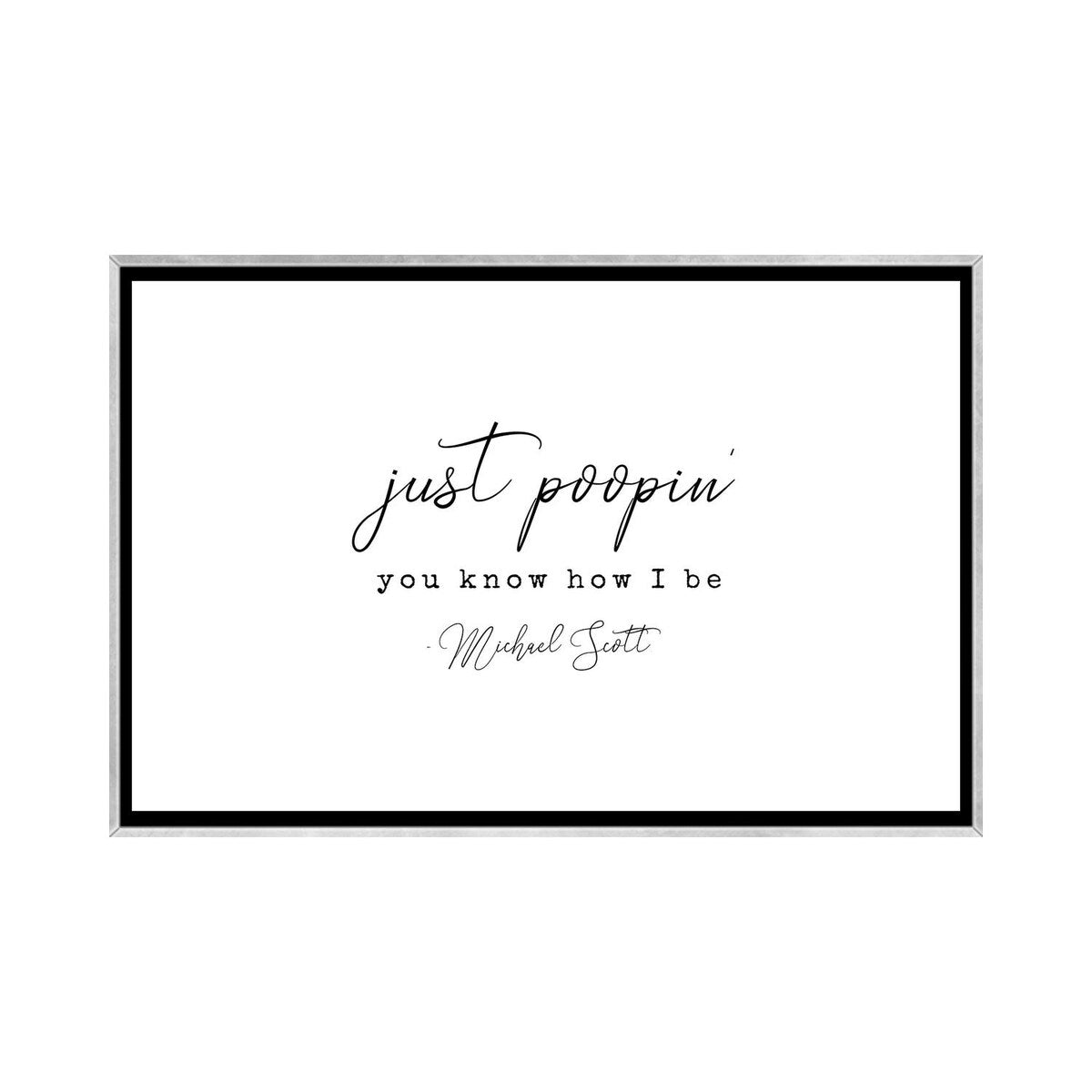 iCanvas "Michael Scott Bathroom Decor Quote" by Kharin Hanes Framed