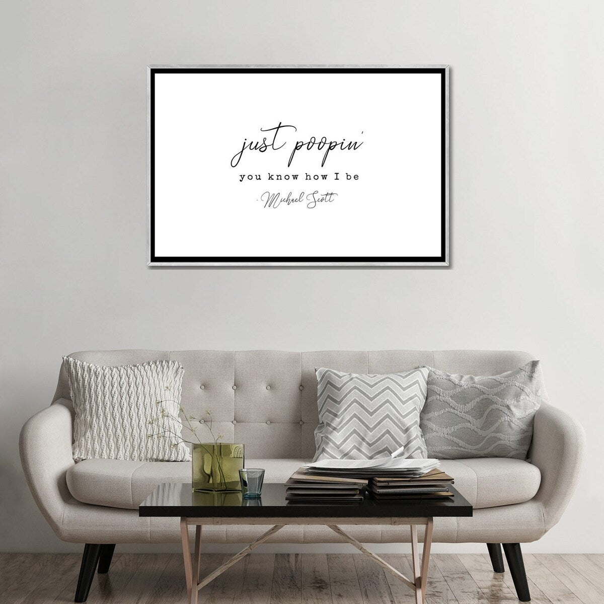 iCanvas "Michael Scott Bathroom Decor Quote" by Kharin Hanes Framed