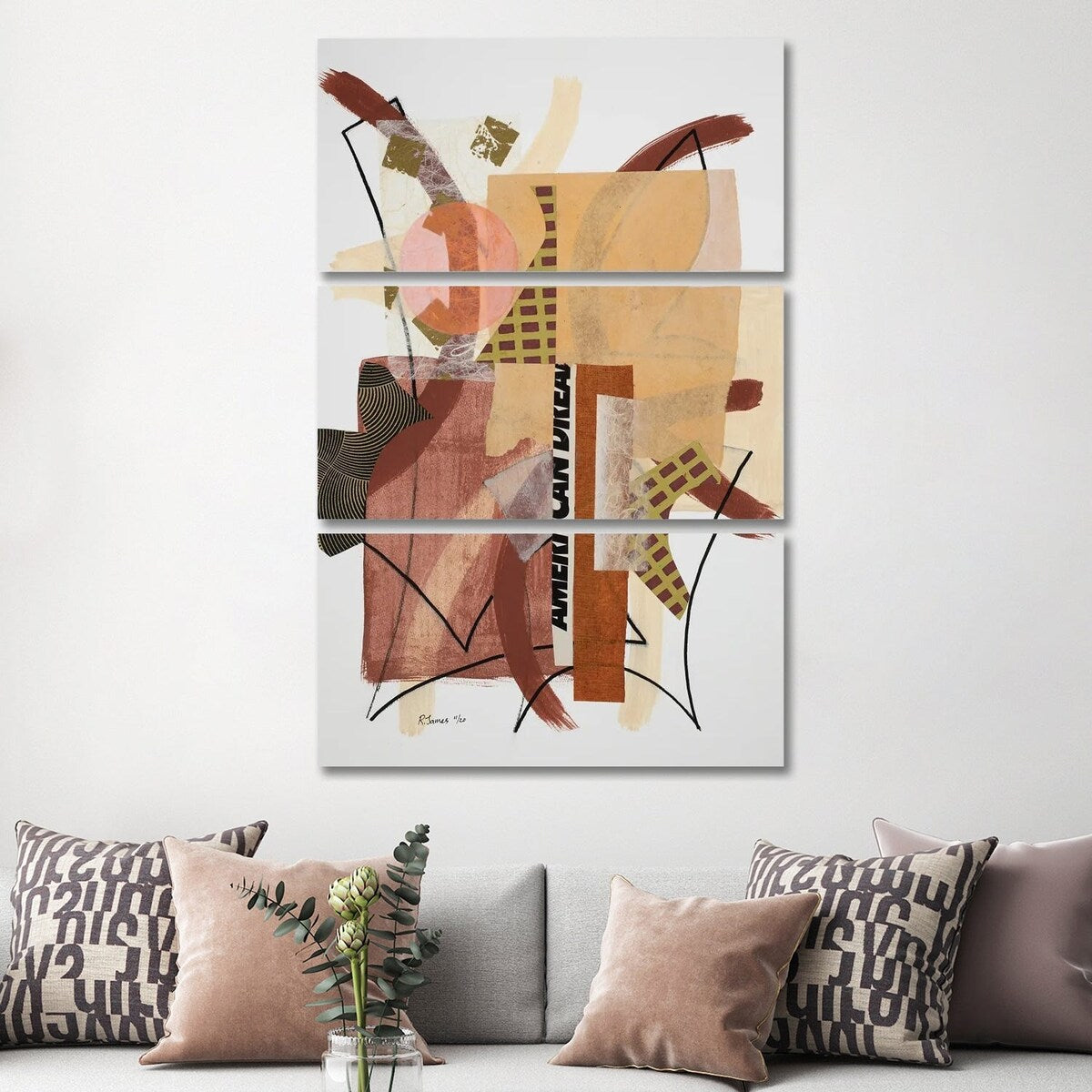 iCanvas "Mixed Media Collage CLXIII" by Randall James 3-Piece Canvas Wall Art Set