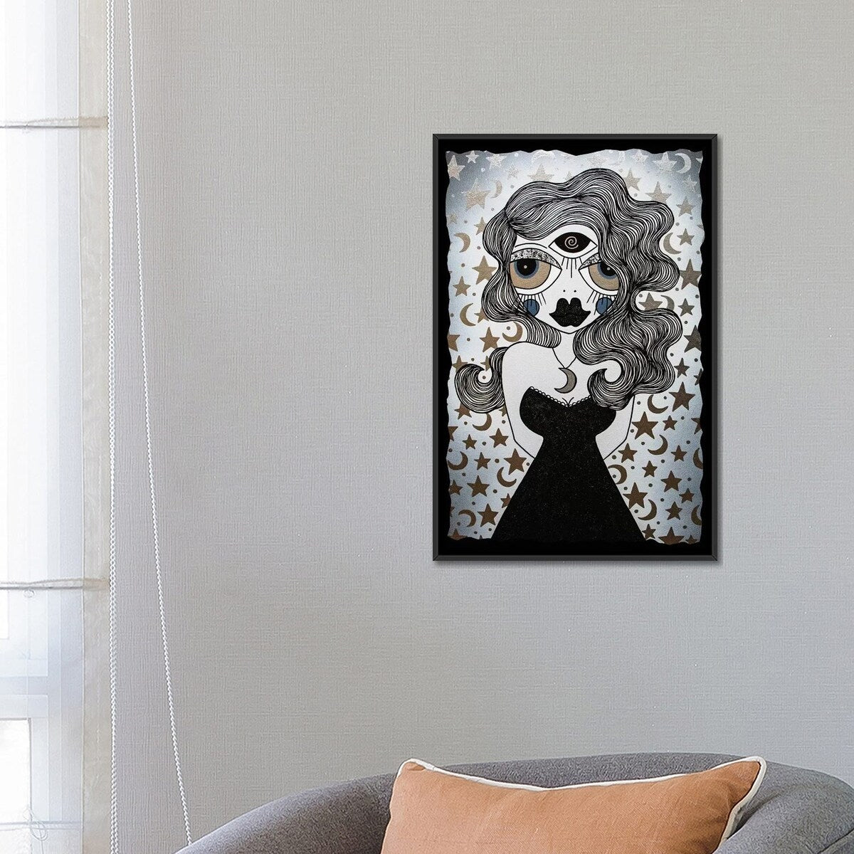 iCanvas "Moon Goddess" by Little Punk People Framed