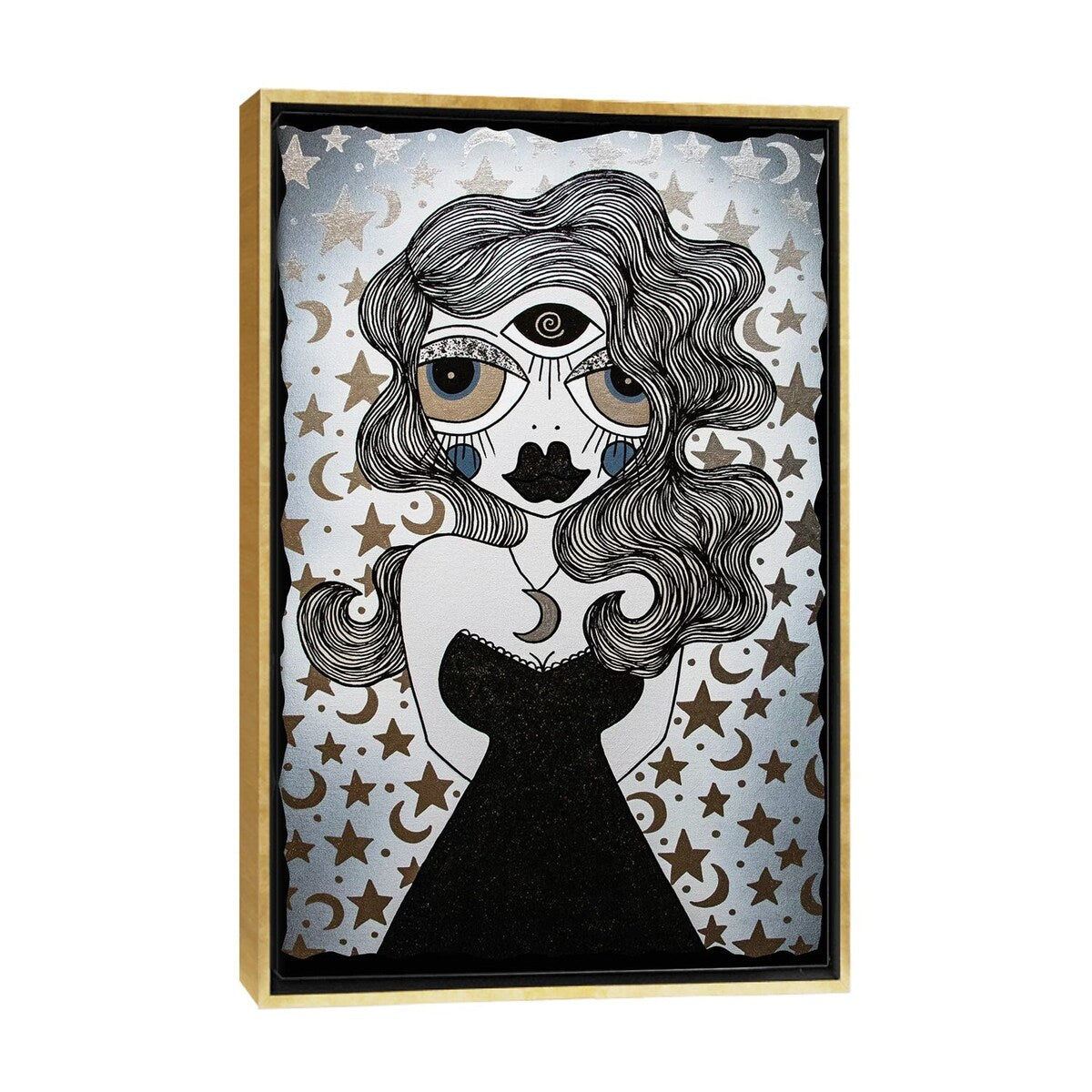 iCanvas "Moon Goddess" by Little Punk People Framed