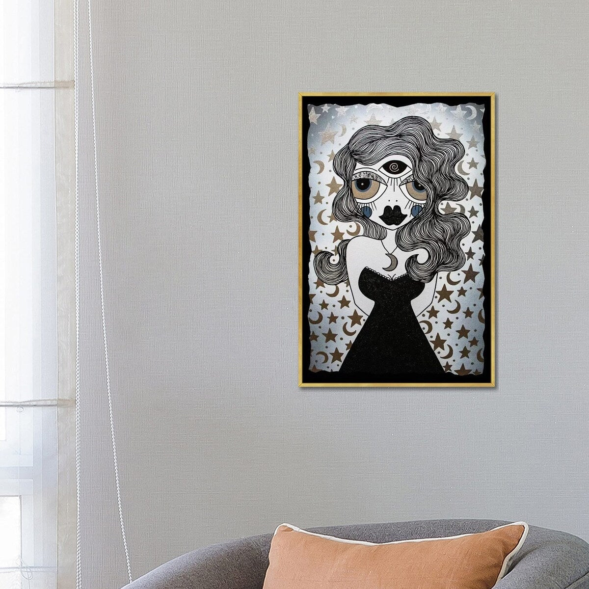 iCanvas "Moon Goddess" by Little Punk People Framed
