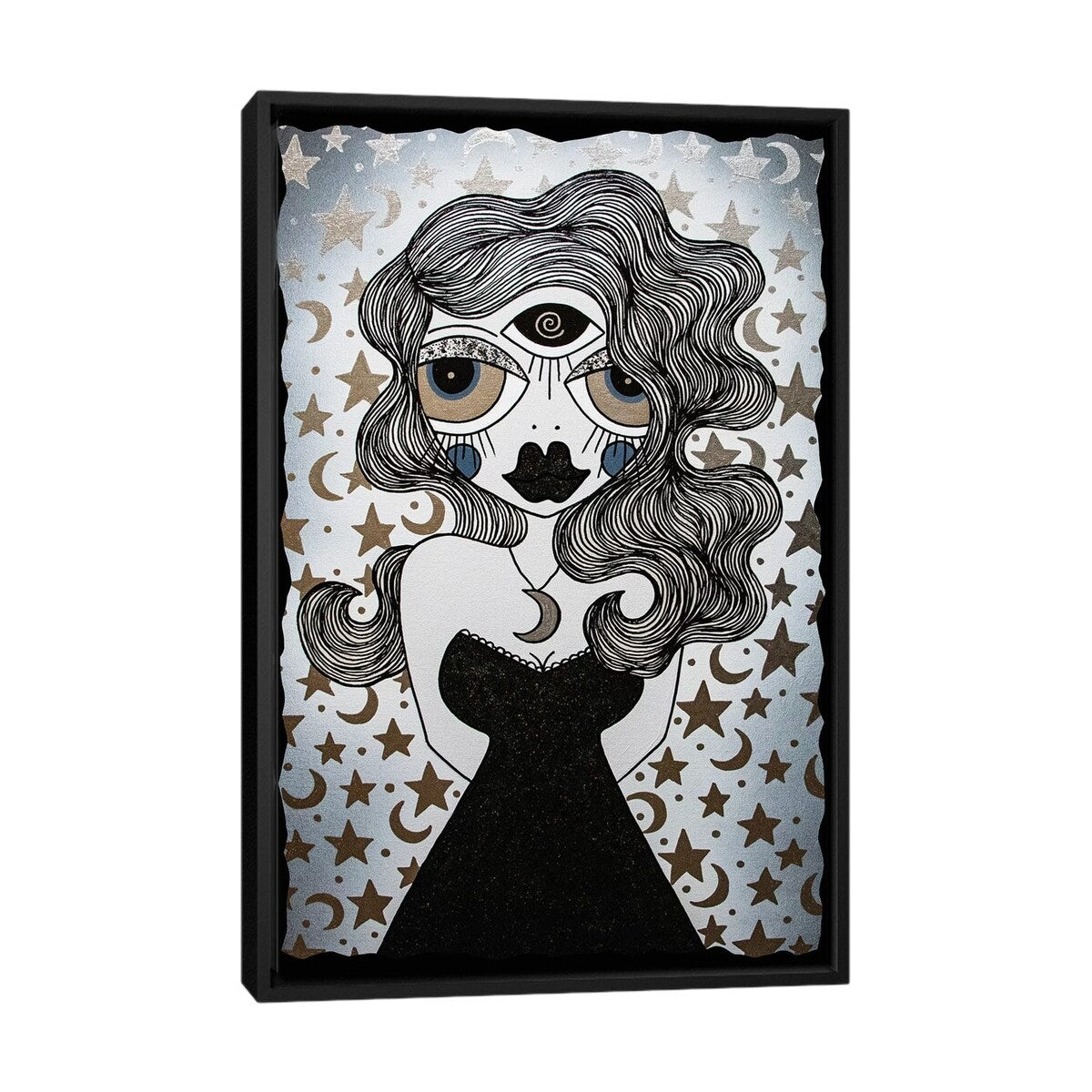 iCanvas "Moon Goddess" by Little Punk People Framed