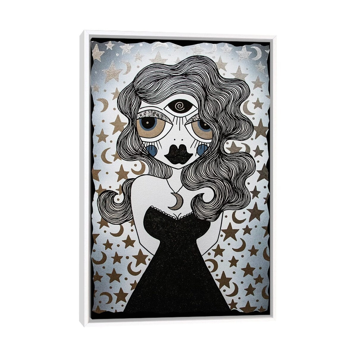 iCanvas "Moon Goddess" by Little Punk People Framed