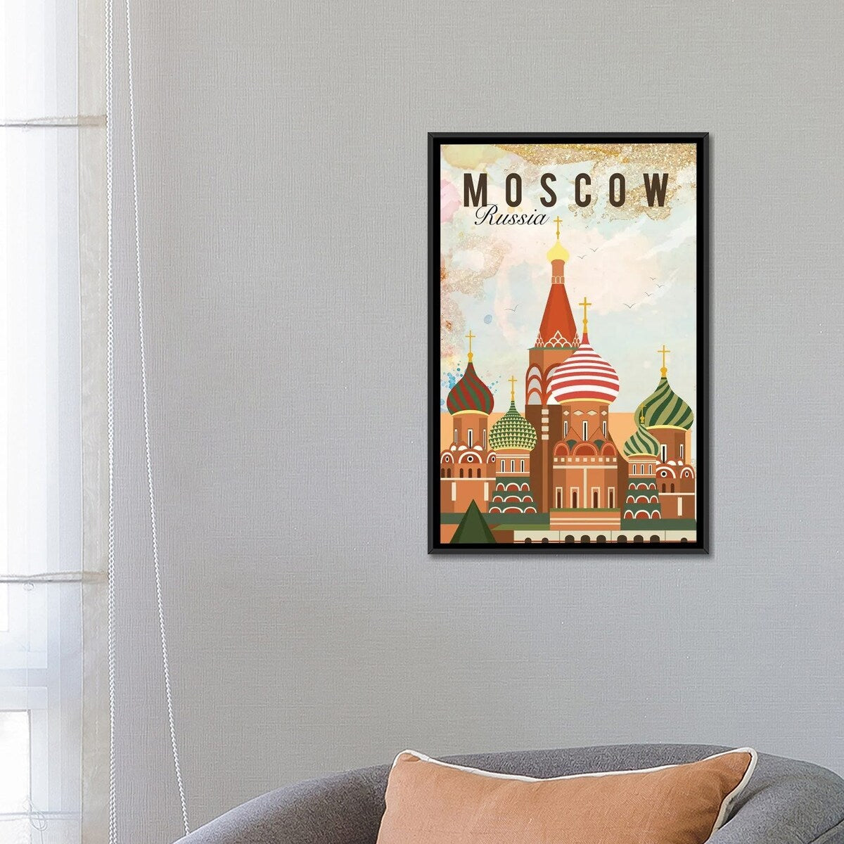 iCanvas "Moscow Travel Poster" by Natalie Ryan Framed