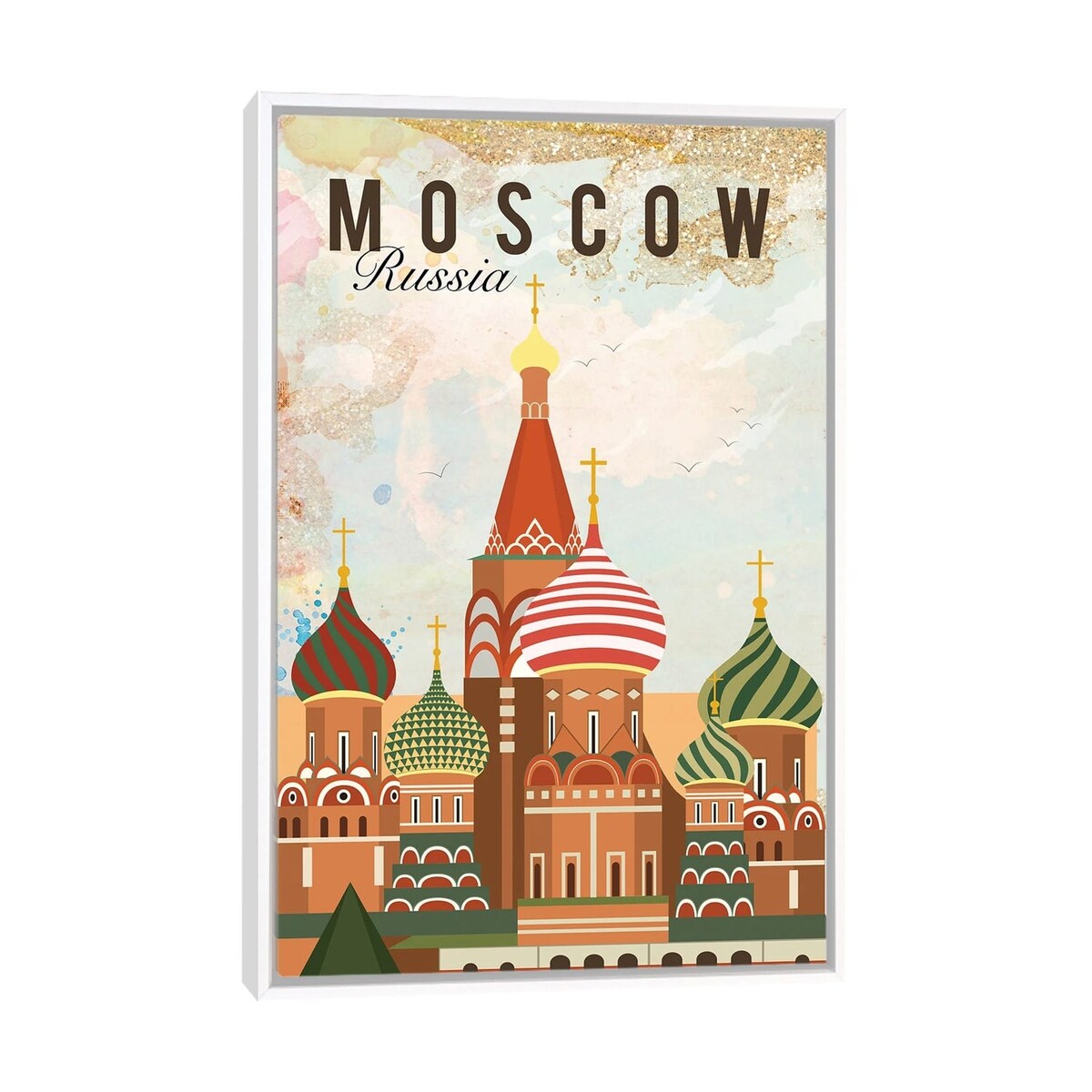 iCanvas "Moscow Travel Poster" by Natalie Ryan Framed