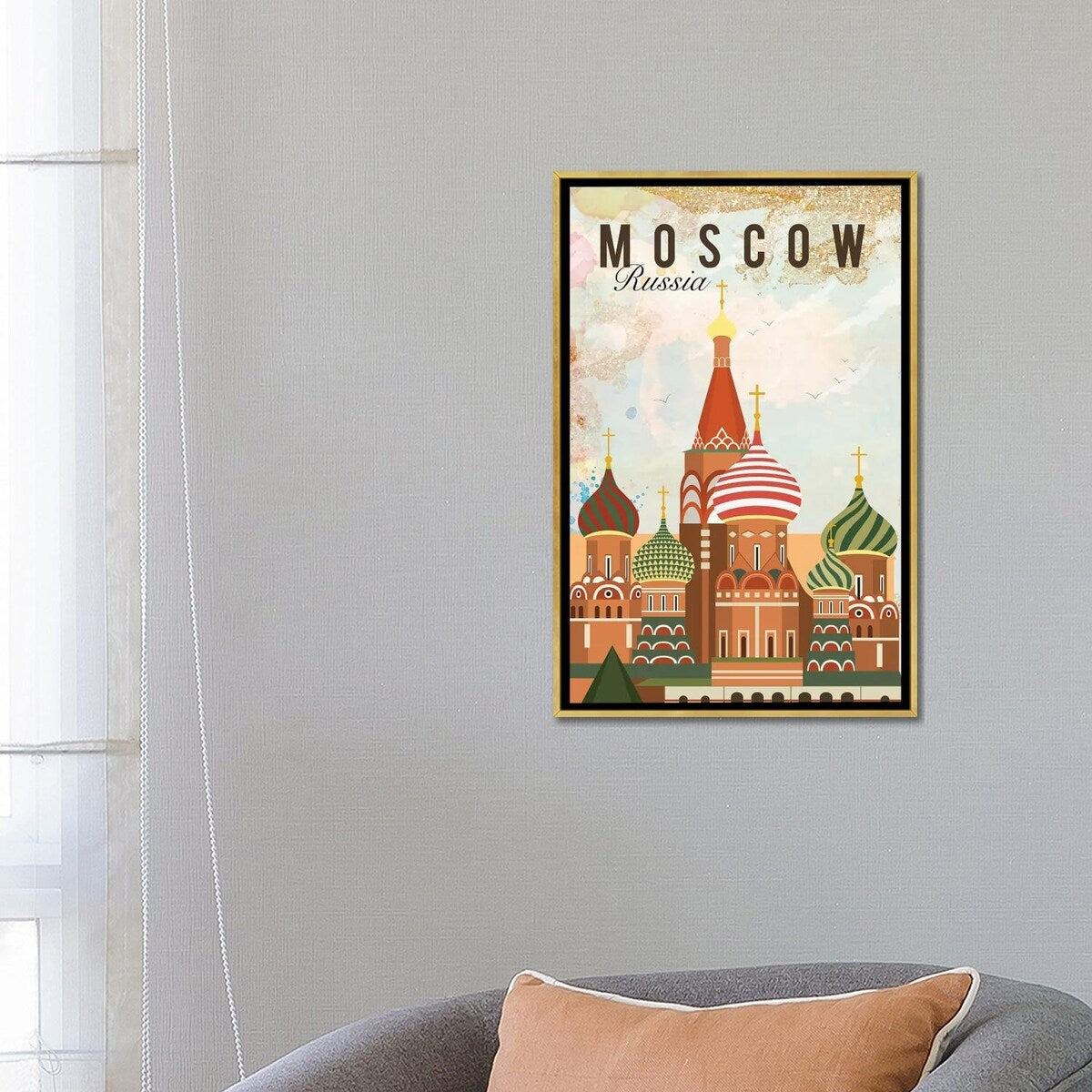 iCanvas "Moscow Travel Poster" by Natalie Ryan Framed
