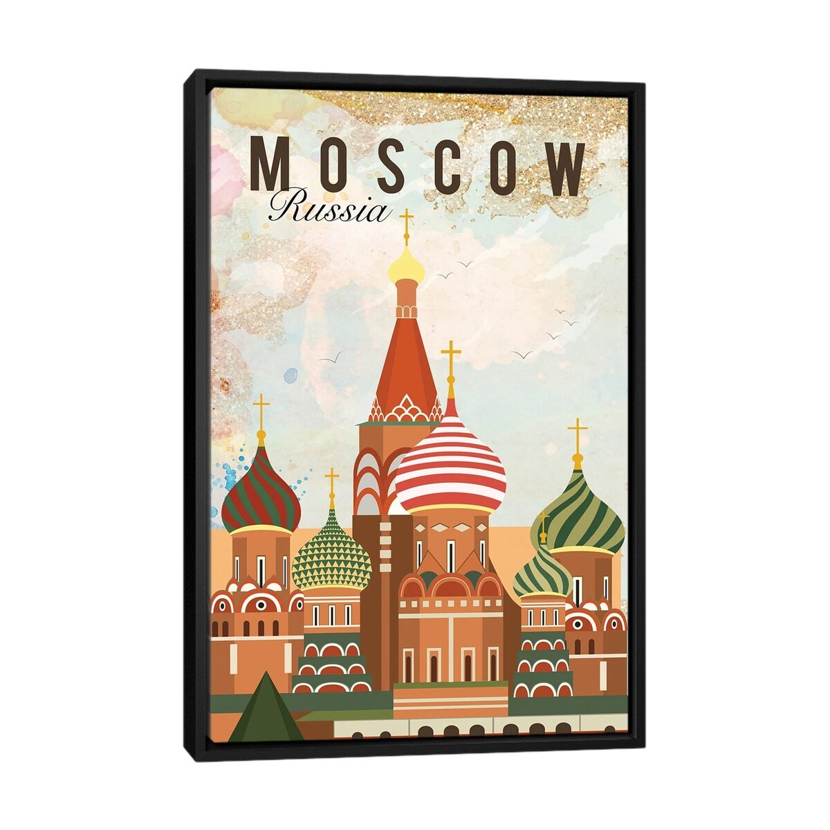 iCanvas "Moscow Travel Poster" by Natalie Ryan Framed