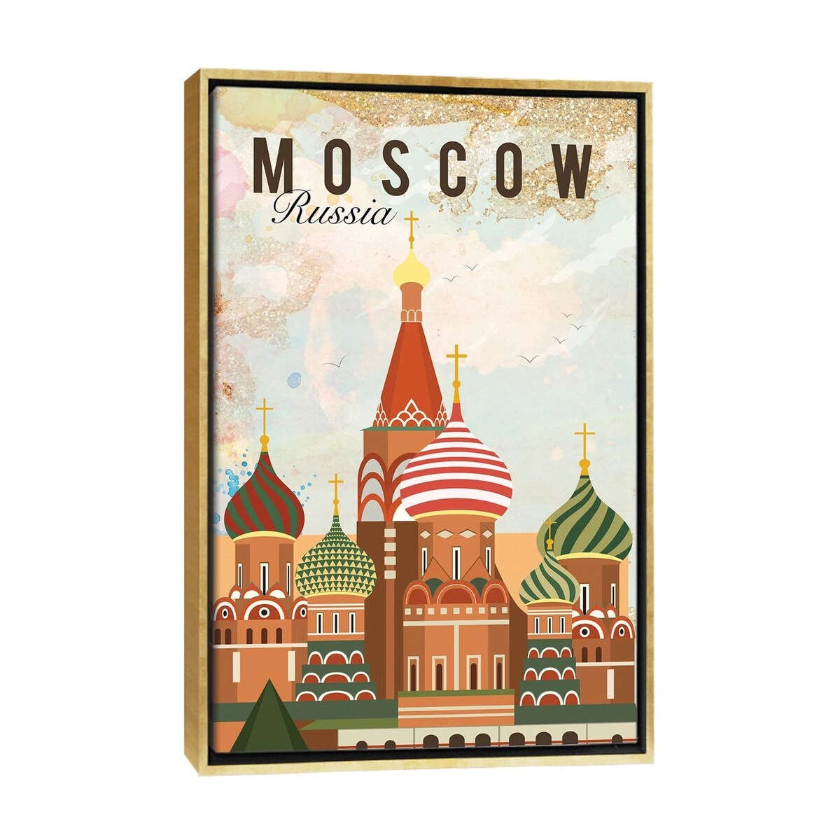 iCanvas "Moscow Travel Poster" by Natalie Ryan Framed
