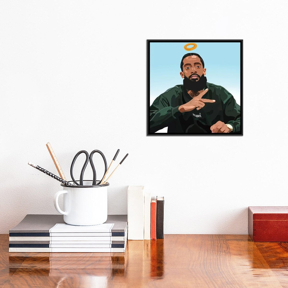 iCanvas "Nipsey" by Artpce Framed Canvas Print
