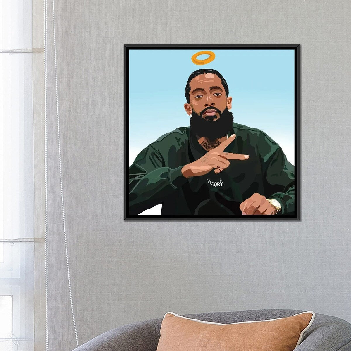 iCanvas "Nipsey" by Artpce Framed Canvas Print