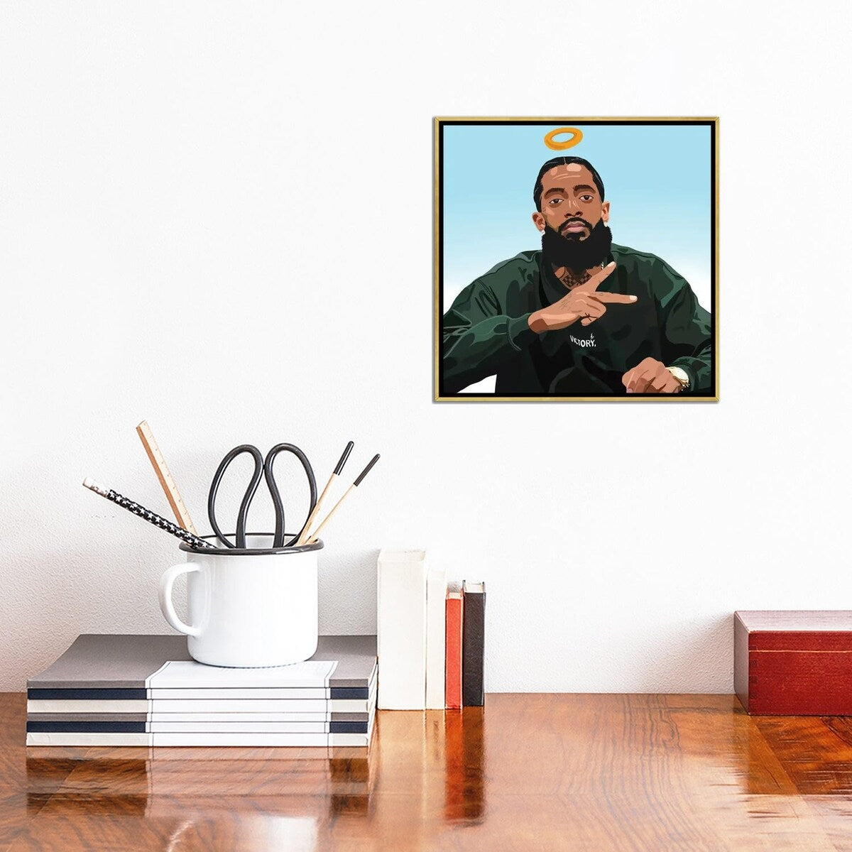 iCanvas "Nipsey" by Artpce Framed Canvas Print