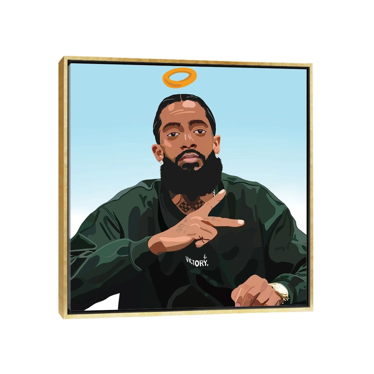 iCanvas "Nipsey" by Artpce Framed Canvas Print