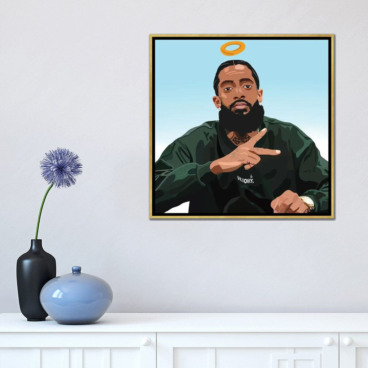 iCanvas "Nipsey" by Artpce Framed Canvas Print