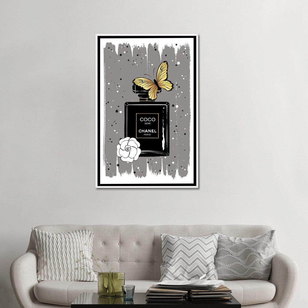 iCanvas "Noir Butterfly" by Martina Pavlova Framed Canvas Print