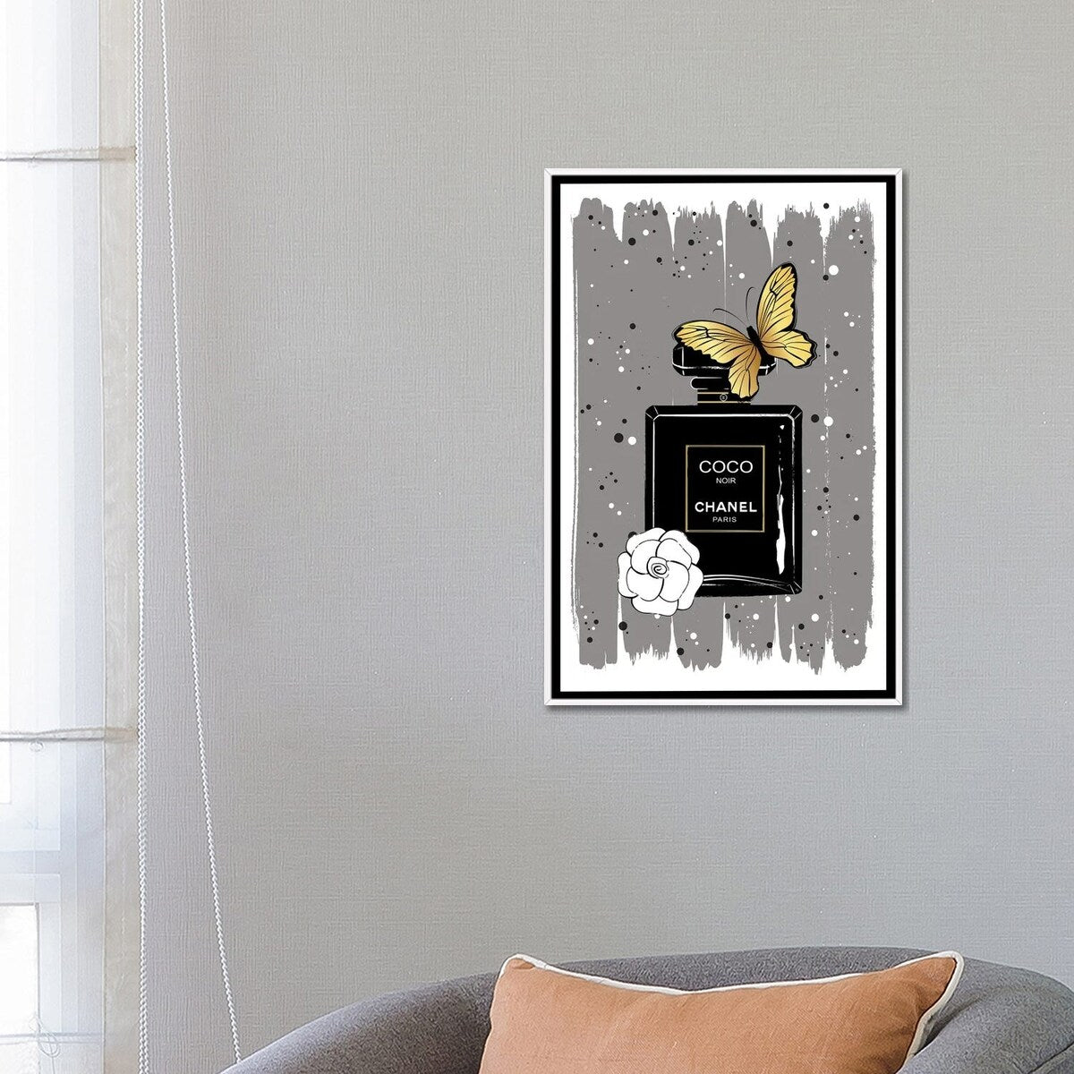 iCanvas "Noir Butterfly" by Martina Pavlova Framed Canvas Print