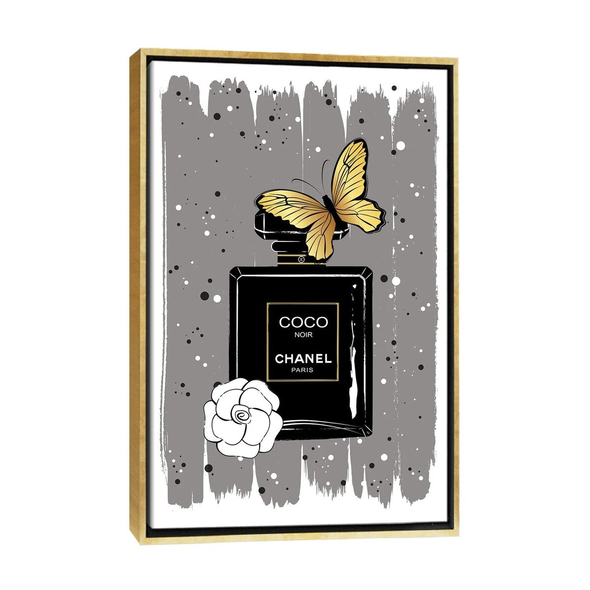 iCanvas "Noir Butterfly" by Martina Pavlova Framed Canvas Print