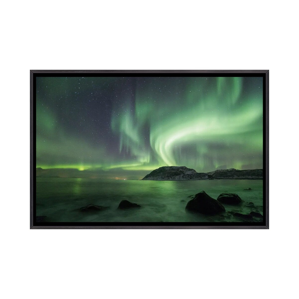 iCanvas "Northern Light Over The Norwegian Coast" by Floris Smeets Framed