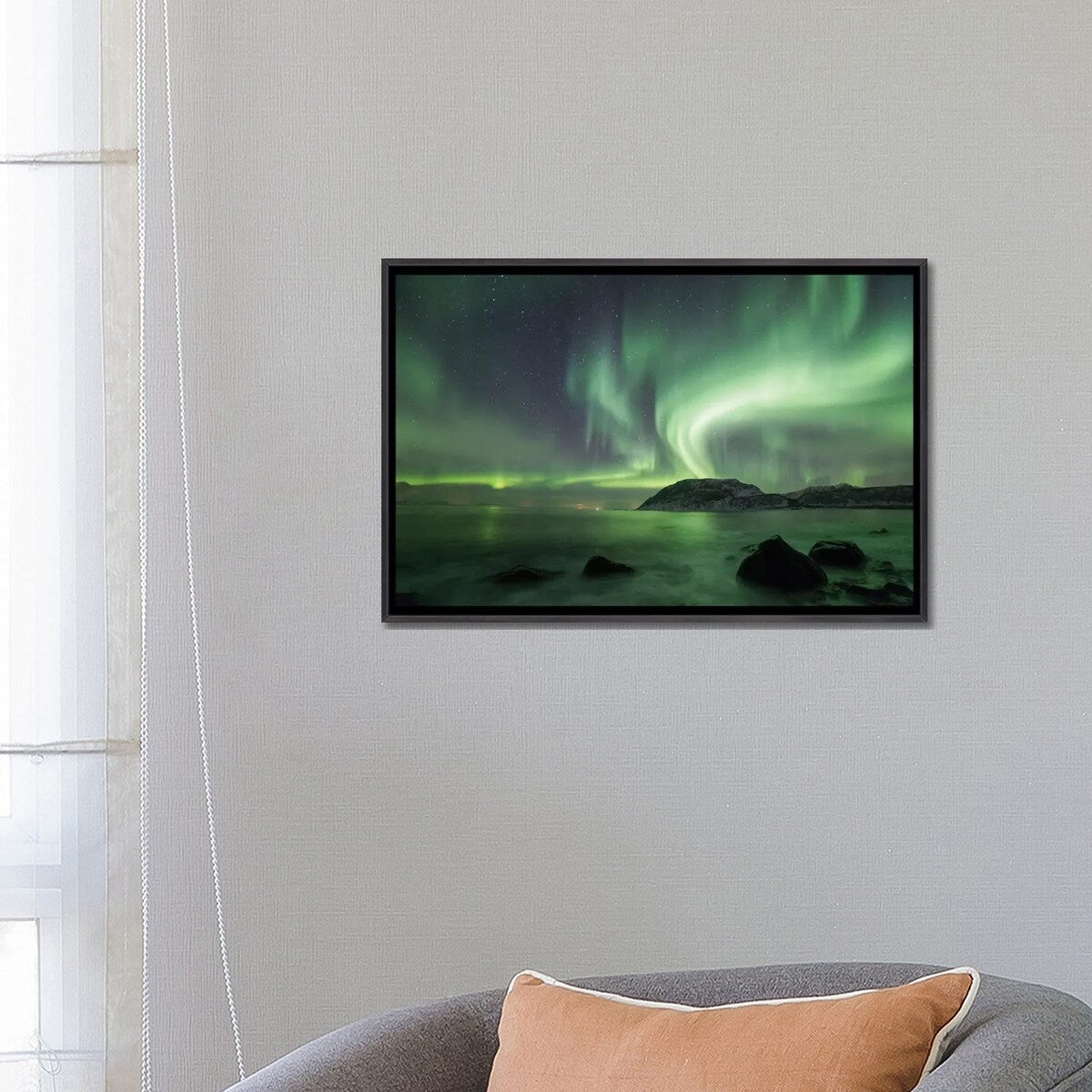 iCanvas "Northern Light Over The Norwegian Coast" by Floris Smeets Framed