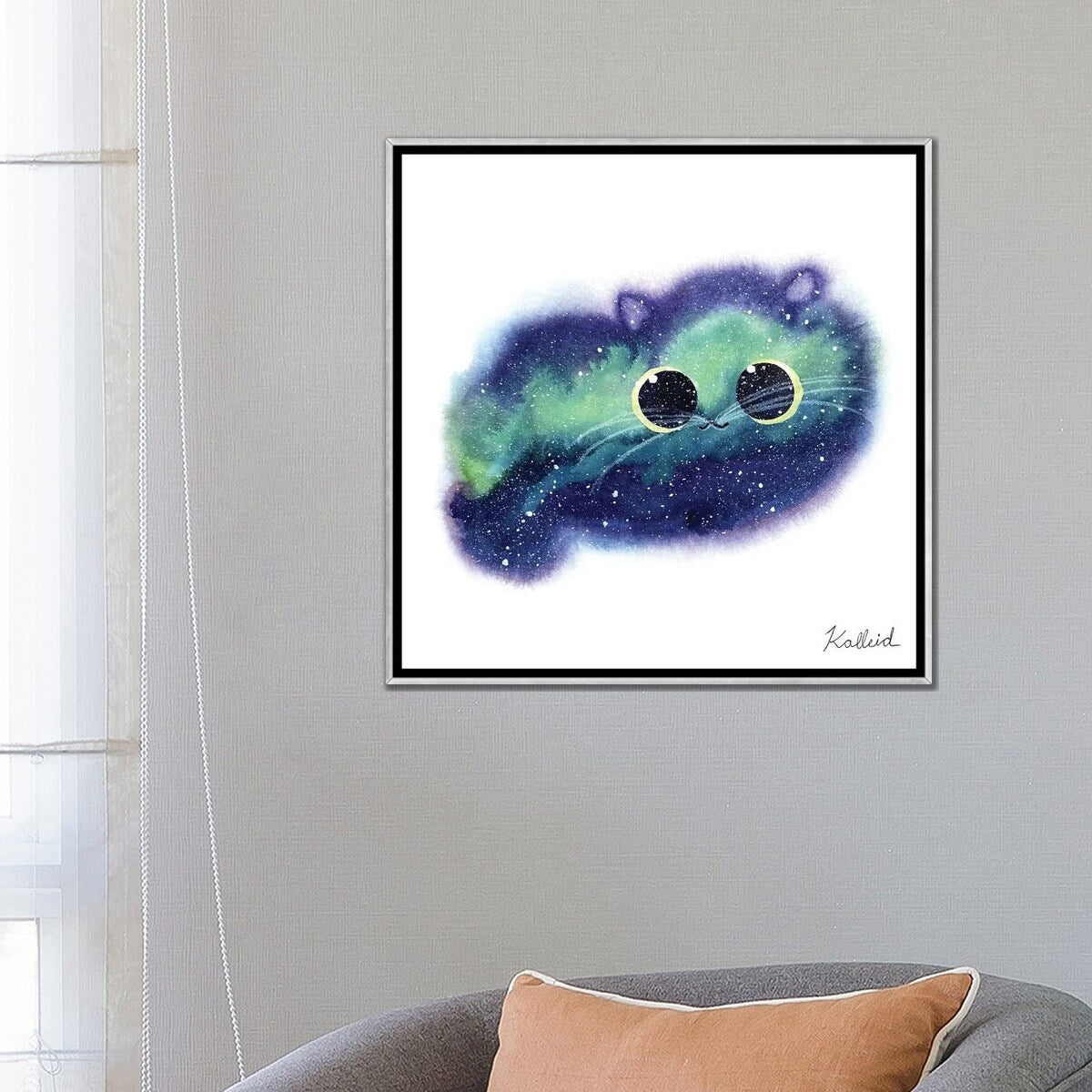 iCanvas "Northern Lights Cat" by Kalleidoscape Design Framed