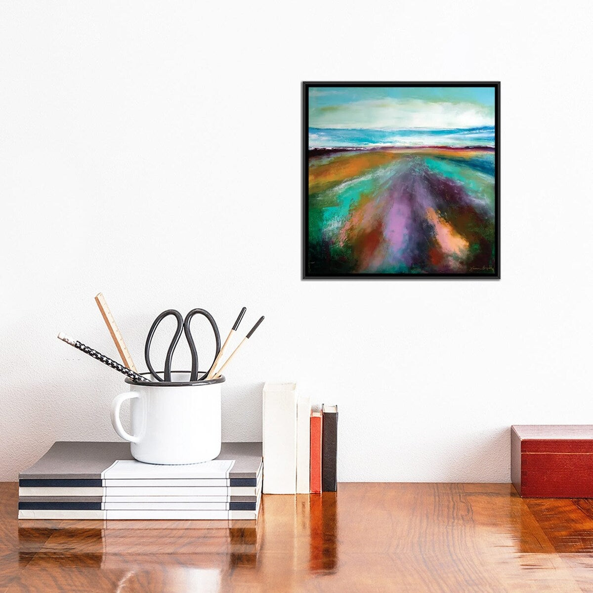 iCanvas "Ocean Breeze With Augmented Reality" by Jaime Byrd Framed Canvas Print