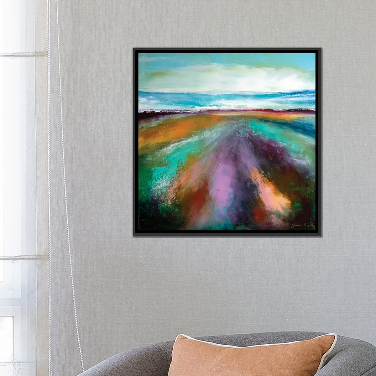 iCanvas "Ocean Breeze With Augmented Reality" by Jaime Byrd Framed Canvas Print