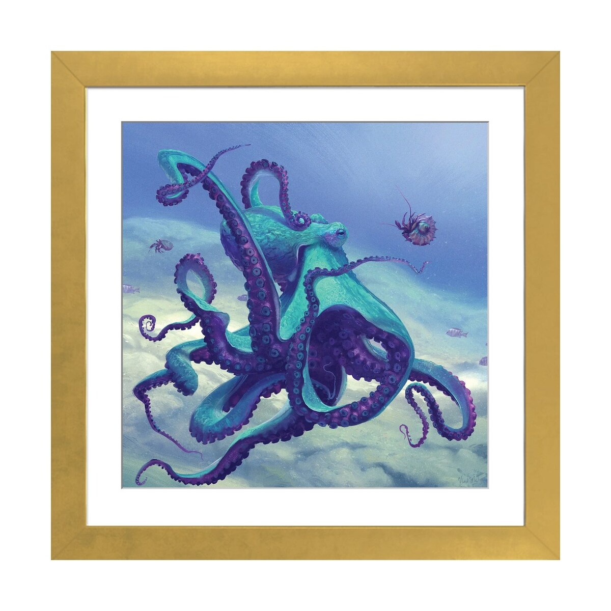 iCanvas "Octopus Blue" by Vlad Mel
