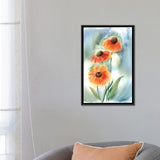 iCanvas "Orange Flowers" by Olga Shefranov Framed Canvas Print