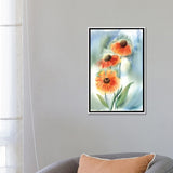 iCanvas "Orange Flowers" by Olga Shefranov Framed Canvas Print