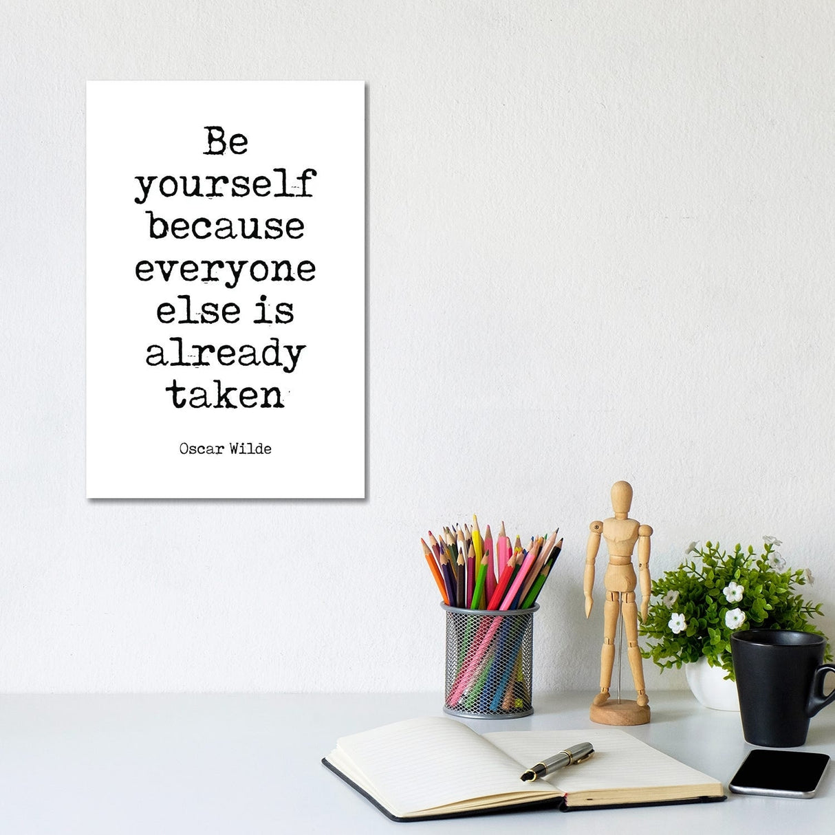iCanvas "Oscar Wilde's Famous Quote" by Simon Lavery Canvas Print