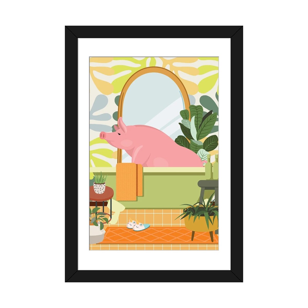 iCanvas "Piggy In Matisse Bathroom Decor" by Jania Sharipzhanova