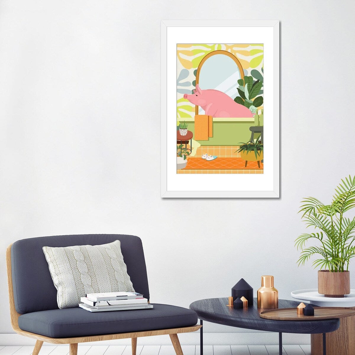 iCanvas "Piggy In Matisse Bathroom Decor" by Jania Sharipzhanova