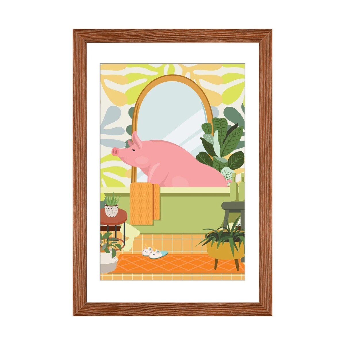 iCanvas "Piggy In Matisse Bathroom Decor" by Jania Sharipzhanova