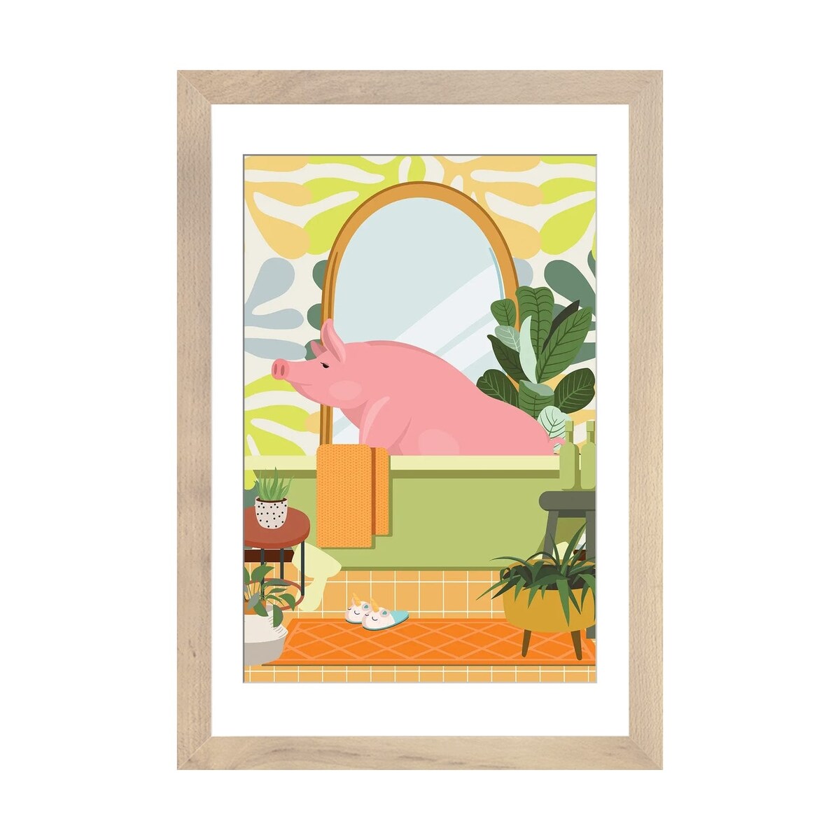 iCanvas "Piggy In Matisse Bathroom Decor" by Jania Sharipzhanova