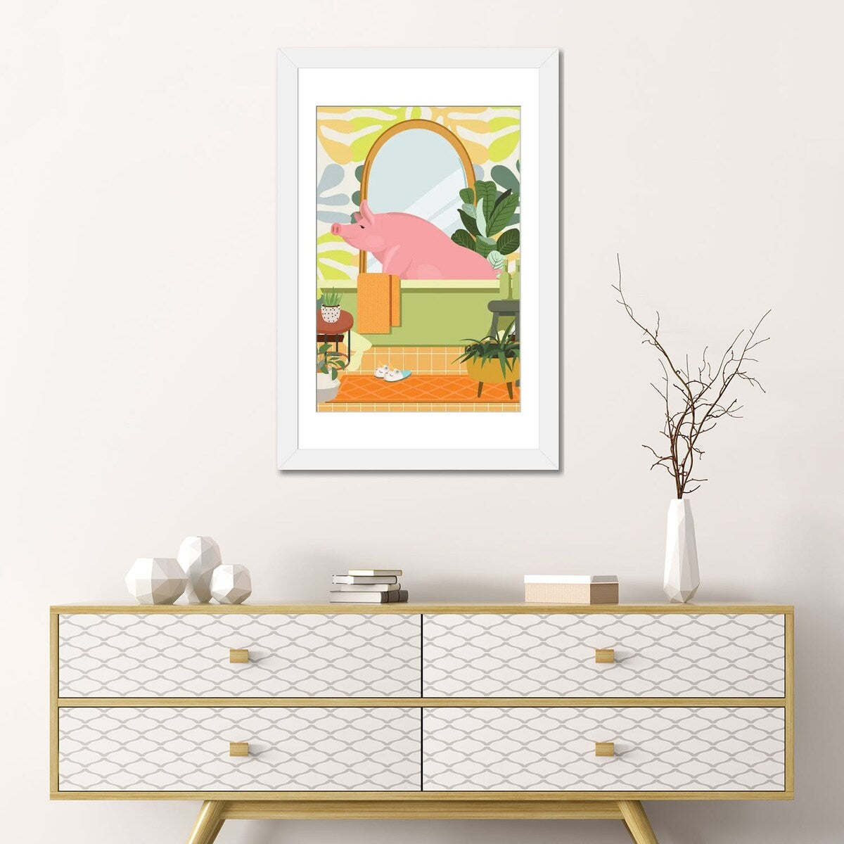 iCanvas "Piggy In Matisse Bathroom Decor" by Jania Sharipzhanova