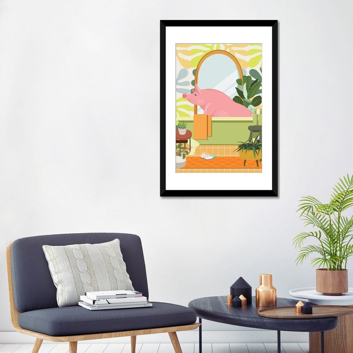 iCanvas "Piggy In Matisse Bathroom Decor" by Jania Sharipzhanova